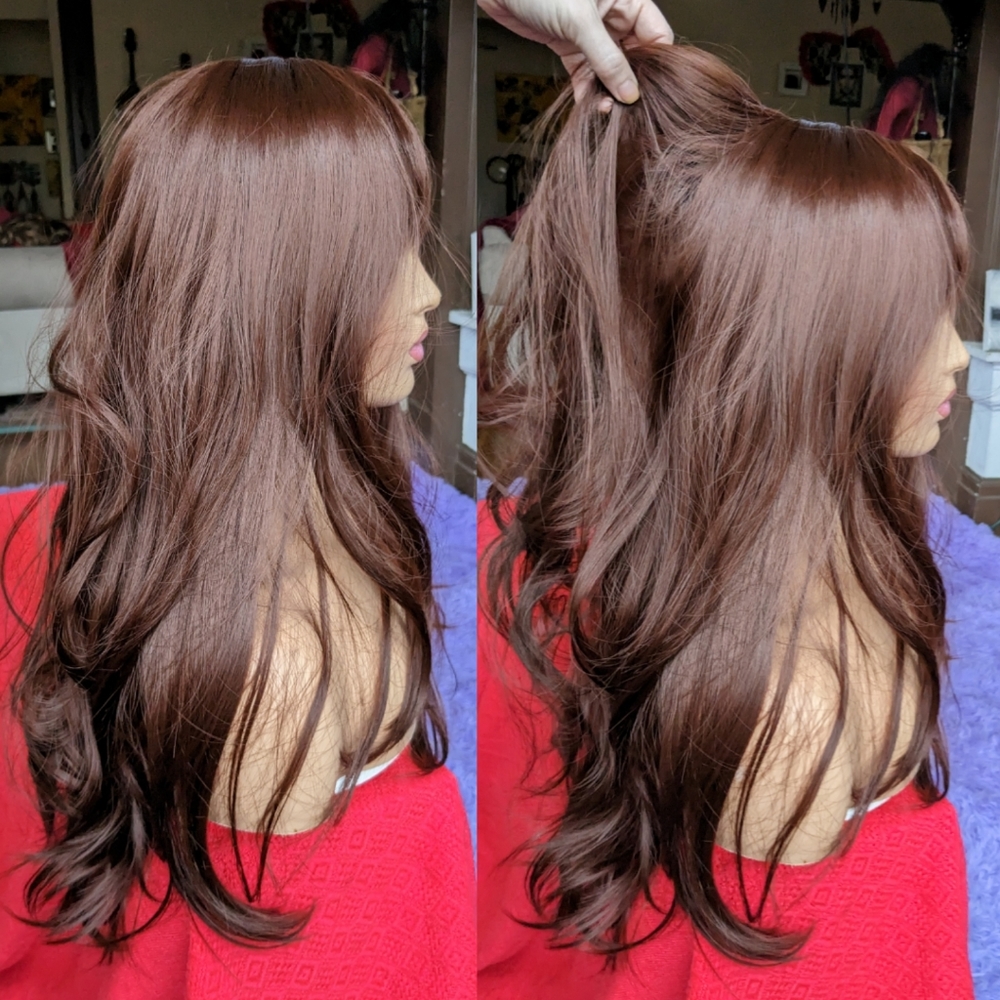 Deep cherry chocolate wig